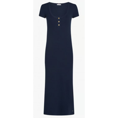 TOMMY HILFIGER - SLIM HENLEY GOLD BTN DRESS - C1G - F|WW0WW43864/C1G