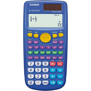 CASIO Calculadora Cientifica FX-55 Plus Azul Solar