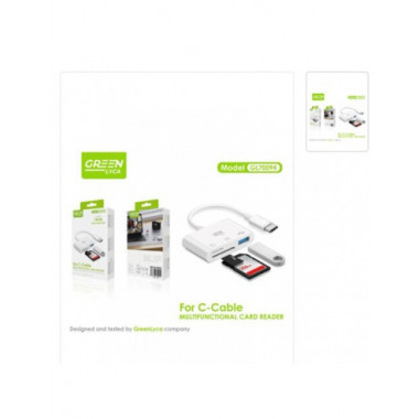 GREEN LYCA Lector Tarjeta SD, MIcro Sd,Usb/H Con Conector Tipo C GL70094