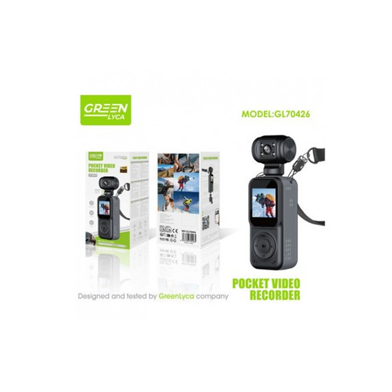 GREEN LYCA Camara Accion Deportiva GL70426 Full Hd 270º Pantalla 1.5",Con Soporte Para Bicicleta,Res
