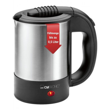 CLATRONIC Hervidor de Agua 0.5L 1000W WKR 3624 Incluye 2 Tazas, Bolsa Transporte Y Cuchara