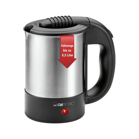 CLATRONIC Hervidor de Agua 0.5L 1000W WKR 3624 Incluye 2 Tazas, Bolsa Transporte Y Cuchara