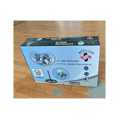 SPIN AIR Ventilador de Pie 12" ST-12360 60W 360&ordm; Oscilante Silencioso Altura Ajustable