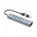 CONCEPTRONIC Hub 4X Usb-A 3.2 + 3X Tip C Con Alimentador y Conector Tipo C Y Usb-A HUBBIES