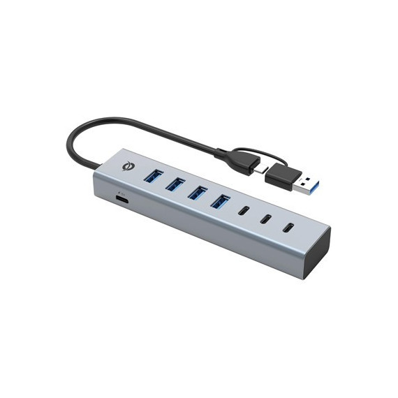 CONCEPTRONIC Hub 4X Usb-A 3.2 + 3X Tip C Con Alimentador y Conector Tipo C Y Usb-A HUBBIES