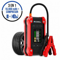 ARRANCADOR BATERIAS 3 EN 1 SOWELL 16.000 MAH