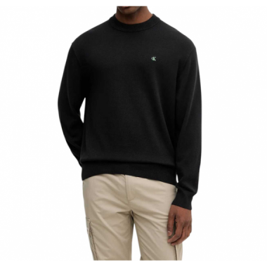 Jersey Calvin Klein negro logotipo bordado fl&uacute;or PB