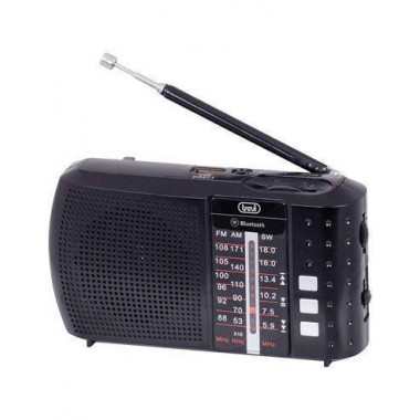 TREVI Radio Portatil AM/FM RA7F20 Negra Bluetooth, Usb, Micro Sd, Bateria Recargable