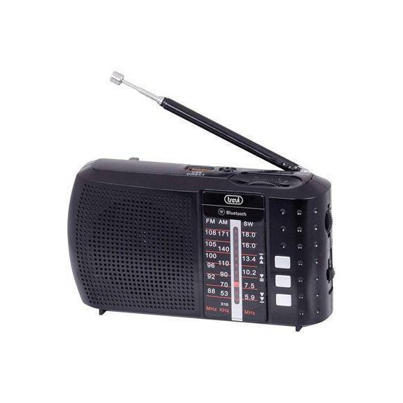 TREVI Radio Portatil AM/FM RA7F20 Negra Bluetooth, Usb, Micro Sd, Bateria Recargable