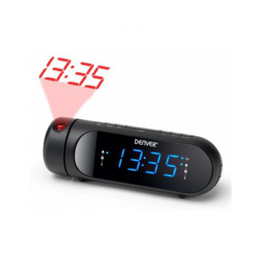 DENVER Radio Reloj Despertador con Proyeccion Techo CPR-700 Negro