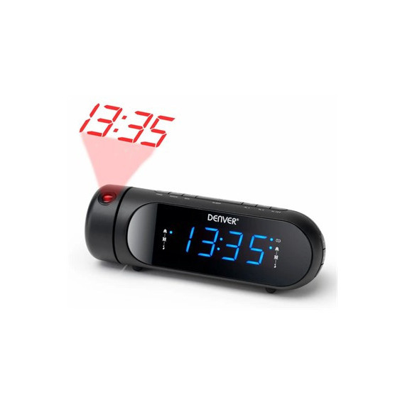 DENVER Radio Reloj Despertador con Proyeccion Techo CPR-700 Negro