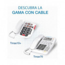 ALCATEL Telefono Fijo Sobremesa TMAX 10+ Blanco Con Teclas Grandes,6 Memorias Con Foto