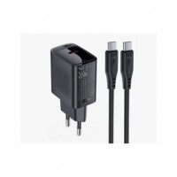 ACEFAST Cargador Red+cable Tipo C M/m 20W Gan A82 Negro