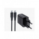 ACEFAST Cargador Red+Cable Tipo C M/M 20W Gan A82 Negro