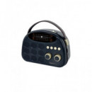 SYTECH Radio Portatil VIntage 4W SY-XV1678BT Con Bluetooth/Usb/Micro SD/ BAteria REcargable Negro