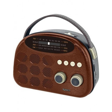 SYTECH Radio Portatil VIntage 4W SY-XV1678BT Con Bluetooth/Usb/Micro SD/ BAteria REcargable Marron