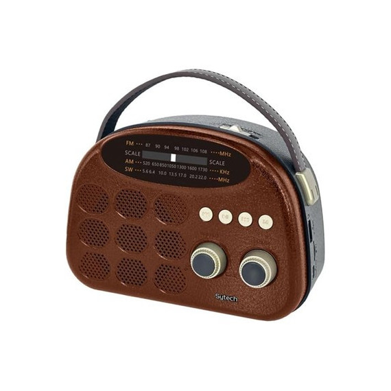 SYTECH Radio Portatil VIntage 4W SY-XV1678BT Con Bluetooth/Usb/Micro SD/ BAteria REcargable Marron