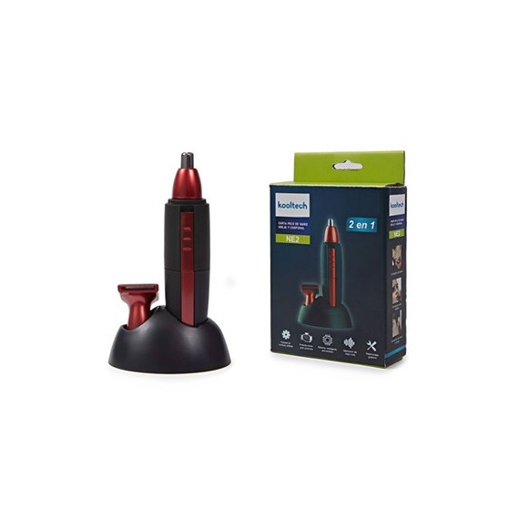 KOOLTECH 2 en 1 Cortapelos Nariz,Oreja  y Corporal NE2 Lavable A Pilas