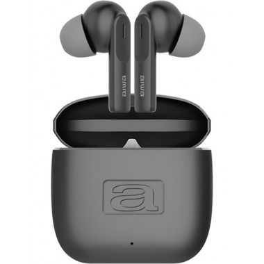 AIWA Auricular Bluetooth Con Base Cargadora Metalica EBTW-200 Negro