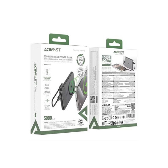 ACEFAST Bateria Externa 5000Mah Magentico Ultraplano CCC Homologado China