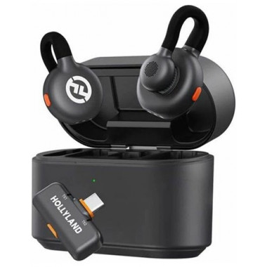 HOLLYLAND Microfono Inalambrico Duo De Solapa Con Conector TIpo C LARK M2S Negro
