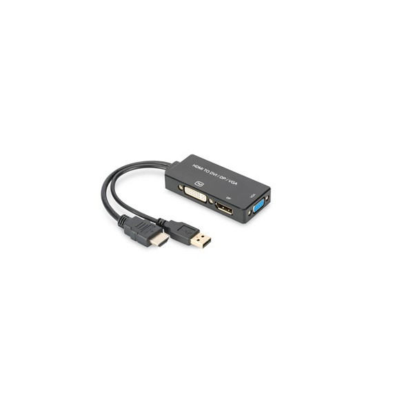 Cable Conversor 3 en 1 Hdmi/M A DP+DVI+VGA Dorado AK-330403-002-S