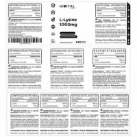 Hv- L- Lisina 1000 Mg 240 Comprimidos  HIVITAL
