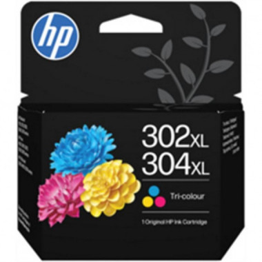 Tinta DeskJet HP 302XL / 304XL Color (300 P&aacute;ginas) (F6U67AE / B7RT8AE)