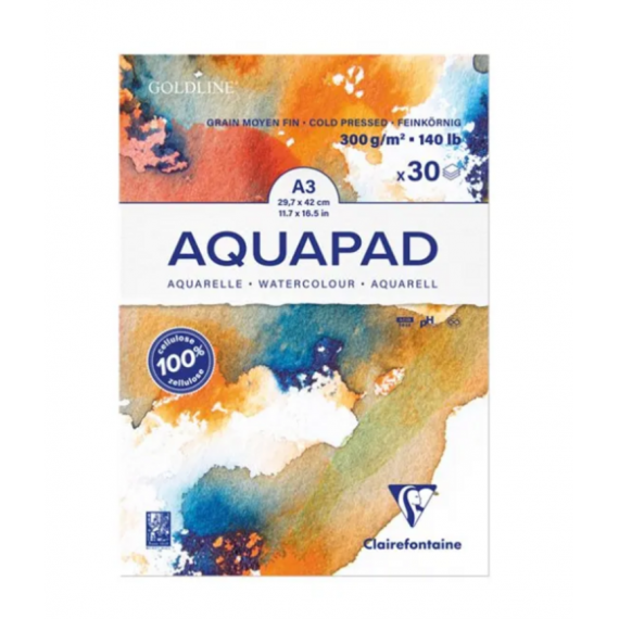 Bloc de Dibujo Aqua Grano Fino 300 g/m² A3 30 Hojas 965722C