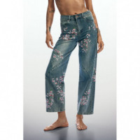 Pantalón Vaquero Bordados Regular de DESIGUAL