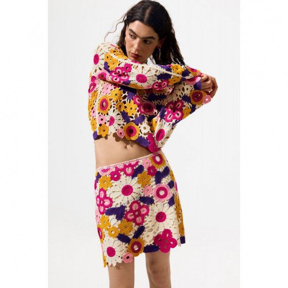 Jersey crochet multicolor de Desigual