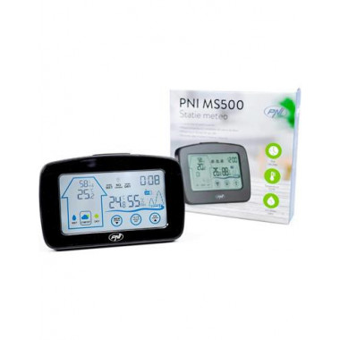 PNI Estacion Metereologica MS500 Interior/Exterior Negro