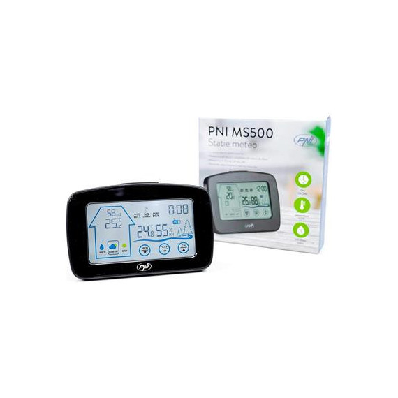 PNI Estacion Metereologica MS500 Interior/Exterior Negro