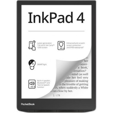 POCKETBOOK Libro Electronico InkPad 4 7.8",Pantalla Tactil ,Wifi,Bluetooth,,Luz Frontal,32Gb Plata