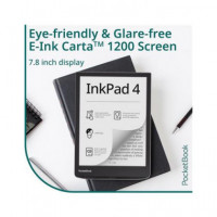 POCKETBOOK Libro Electronico InkPad 4 7.8",Pantalla Tactil ,Wifi,Bluetooth,,Luz Frontal,32Gb Plata