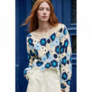 Jersey crochet flores de Desigual