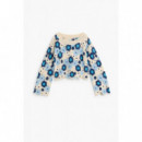 Jersey crochet flores de Desigual