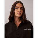 HEAVY JERSEY 1/4 ZIP TOP- GRAPHI BLACK