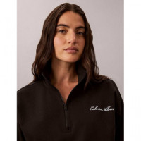 Heavy Jersey 1/4 Zip Top- Graphi Black  CALVIN KLEIN