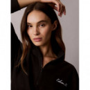 HEAVY JERSEY 1/4 ZIP TOP- GRAPHI BLACK