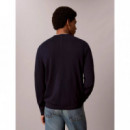 LS 100% MERINO CREW 14GG DARK SAPPHIRE