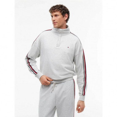 HALF BUTTON DOWN ICE GREY HEATHER