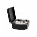 PRIXTON Reproductor CD con Diseño Tocadisco con Radio Fm/bluetooth/aux Boogie Black Negro
