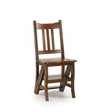 SILLA - ESCALERA FLAMINGO MADERA CAOBA