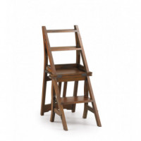 SILLA - ESCALERA FLAMINGO MADERA CAOBA