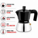 CAFETERA INDUCCIÓN 9 TAZAS INOX MONIX