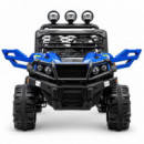 COCHE ELÉCTRICO INFANTIL TODOTERRENO AZUL 12 V 7 AH 4 MOTORES CON MANDO