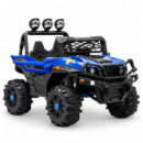 COCHE ELÉCTRICO INFANTIL TODOTERRENO AZUL 12 V 7 AH 4 MOTORES CON MANDO