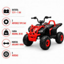QUAD ELÉCTRICO INFANTIL ROJO 12 V 7 AH 2 MOTORES