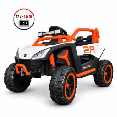 COCHE EL&Eacute;CTRICO INFANTIL RACING NARANJA 12 V 4,5 AH CON MANDO